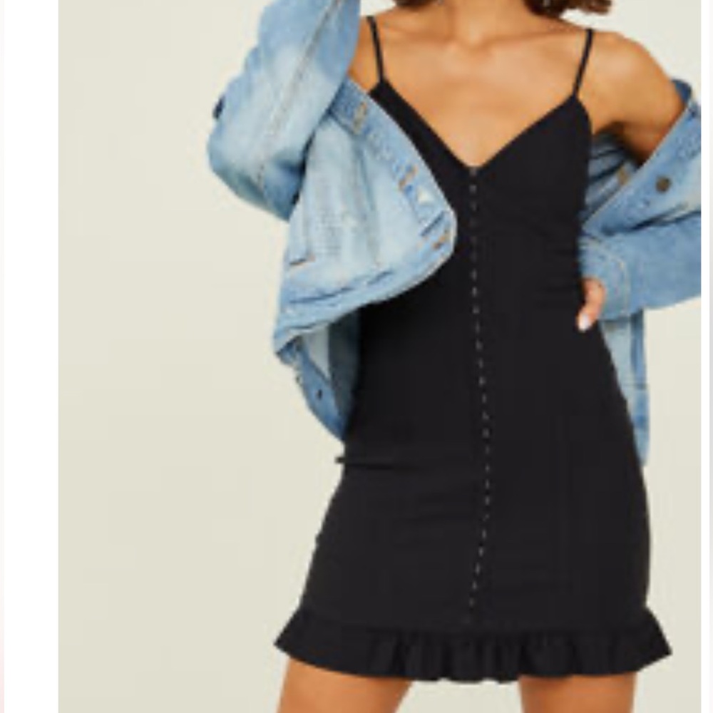 Altar'd State Black Corset Mini Dress Spaghetti Strap